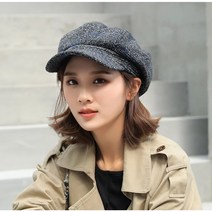 날라리언니 1986 체크베레모 여성모자 가을모자 무지 빵모자 팔각모