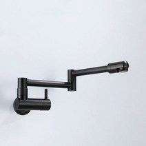 접이식 크레인 미니 유압 주방 수도꼭지 텔레스코픽 크롬 황동 360 회전 벽 마운트 욕실 발코니 수도꼭지 숨겨진 유형 세탁 싱크 탭, 검정