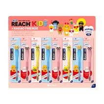 리치 키즈 카카오 프렌즈 어린이 칫솔 8개입, 핑크 (라이언, 어피치, 무지), 1세트