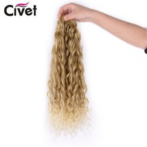 합성 헤어 에어 컬 오션 웨이브 Braiding 익스텐션 Crochet Braids Ombre Curly Blonde loose Weave For Women, [01] 20inches, [10] 10 개/몫, [02] T27-613