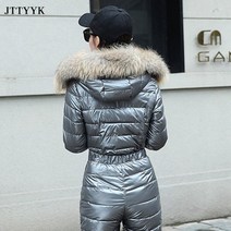 여성용 원피스 스키복 핑크 그린 블루 실버 점프슈트