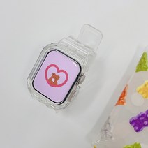 우먼스9999 애플워치 7 SE 6 5 4 3 호환 가능 투명 일체형 스트랩, 01.클리어 40/41mm