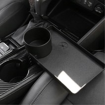 차량용 트레이 컵홀더 각도 높이 조절 화물차 포터 벤츠 차량컵홀더 토레스 SUV QM3, 차량용 컵홀더 테이블, 블랙(오플타입)