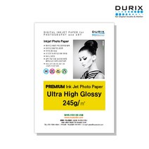 두릭스 울트라 하이 글로시 245g DURIX Metallic Glossy 4x6 5x7 A4 인화지 /샘플용지 증정, 4x6 100매