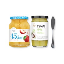 복음자리 45도사과잼350g+카야잼플레인240g 잼나이프증정