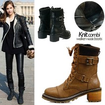 카미엣뮤즈 kami et muse 니트콤비 미들 워커부츠_KM15w295