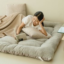라돈없는 두껍고 쫀쫀한 양털토퍼 매트리스 겨울토퍼, 크림
