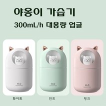 야옹이 가습기 애완 고양이 300ml 대용량 미니 가습기 USB가습기 무드등 필터 5개 포함 KC인증 대량 구매, 야옹이가습기, 화이트, 30-40mL/300mL