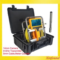 Sonde 파이프 하수구 검사 카메라 내시경 보어스코프 7 인치 LCD 5mm 케이블 14mm 512hz, [01] 25M, [01] 5mm Cable 14mm Head