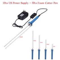 폼 커터 펜 15W 110V240V 전기 폴리스티렌 절단기 휴대용 스티로폼 DIY 절단 도구, [11] US Plug and 5pcs Pen