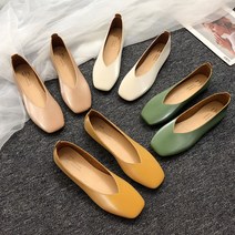 플랫슈즈 데일리 스퀘어 발편한 데이트룩 봄신발 구두 지젤슈즈 발편한플랫슈즈 단화여성구두 발편한 착한 여성구두