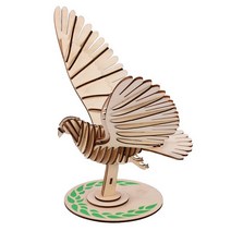 조립식책상3D 나무 퍼즐 레이저 절단 DIY 올빼미 물고기 플라잉 드래곤 완구 조립 모델 키트 어린이를위한, 01 Dove