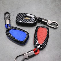 JS automotive 쉐보레 카마로SS 카본 스마트키 케이스 키커버 원격시동 홀더 지갑 열쇠고리 가드 흠집방지 튜닝 인테리어 용품, 쉐보레카본5버튼케이스-블랙-키링-블랙