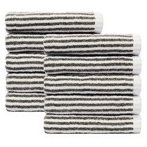 어메니티타올 보카시 선염 스트라이프 30수 150g 무형광 호텔 수건 세트, 차콜그레이, 10개