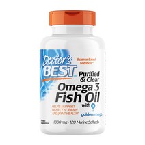 퓨리파이드 클리어 오메가 3 피쉬 오일 1000mg 위드 골든오메가 120 마린 소프트젤, 1개
