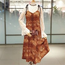 [오더렛] 레오파드 슬립 드레스 원피스