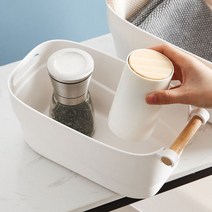 정리의달인 우드손잡이 수납정리함 팬트리 보관바스켓, 단품