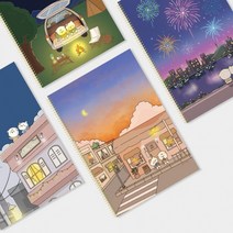 아이비스 1000 슬림원링노트(소소일상) 1세트 10개입 11929, 랜덤발송