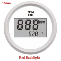 데피게이지 유닛 zd a1 배선 수온센서 디지털 속도계 알피엠 자동차 용품 데피 게이지 2 52mm 자동 트럭 보트 타코미터 0-9990 rpm 보트 트럭 오토바이 빨간색 포함, 빨간불 52mm ww, 씨엔