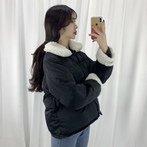 스타일자키 뽀글이 카라 포인트 숏 패딩 점퍼