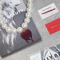 소소깔롱 멜팅 하트 펜던트 써지컬 쵸커 진주 목걸이