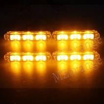 Fso 자동 경찰용 스트로브 라이트 4x3 LED 플래시 스트로보 스코프 건설 장비용 경고 성 노출증, yellow