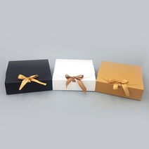 무지 납작 사각 선물상자 대, 브라운