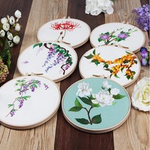 [성실한오피스] 프랑스 자수 DIY 패키지, 20cm, 01_치자꽃, 1개