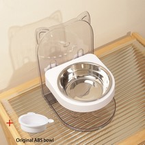 고양이자동급식기 강아지 급식기 반려동물 개 고양이 그릇 물 먹이 조절식 새끼 높이 스탠드 접시 용품, 4.White upgrade