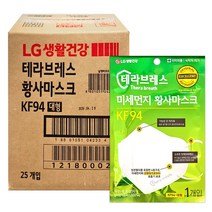 LG생활건강 테라브레스 KF94 마스크X25매입 실속형 덕용 box, 1box, 25매