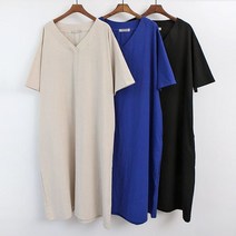 아이우먼 빅사이즈사랑해요 5116L107 심플 린넨 롱 원피스 GG