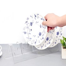 골든트리 투명 아크릴 5칸 접시 진열대 접시거치대 접시받침대 스탠드 진열대, 투명 5단