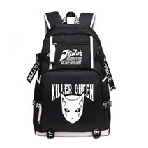 남자 여행용 남성 등산용 백팩 조조의 기묘한 모험 대형 학교 배낭 애니메이션 킬러 퀸 디오 책가방 옥스포드 여행 만화 USB 노트북