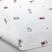 국산 순면 무형광 가제 엠보면 나염 손수건 20장, 23.도기