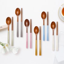 천연옻칠 자연애 우드수저세트 숟가락 젓가락, 그레이