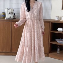 [스위트플러스] 임부복 봄 플라워 랩 캉캉 쉬폰 임산부 원피스