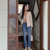 로슬라 히든밴딩 부츠컷 데님 팬츠 68857 빅사이즈 여성의류