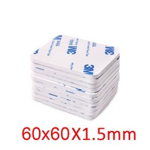 10-100Pcs 광장 강한 접착 테이프 양면 아크릴 폼 멀티 사이즈 접착제, [04] 100PCS, [07] white 60X60x1.5mm