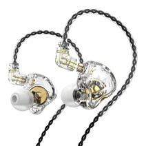 TRN MT1 하이브리드 이어폰 듀얼 마그넷 놀스 HIFI 인이어 하이브리드 유선 이어폰, 화이트(마이크없음)