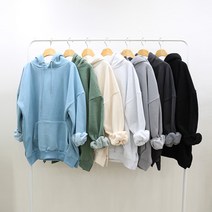 헤이뽀 / 남여공용 따뜻 무지 옆슬릿 양기모 루즈핏 후드티