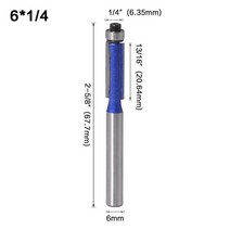 드라이 월 커터 석고 보드 목공 생크 트림 6mm 밀링 포함 텅스텐 커터 베어링 1/4 인치 템플릿 패턴 라우터, [04] D, 4D