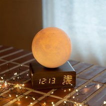 [가을이벤트] 아이스페이스 루나 달 무드등 온습도계 알람시계 수유등 수면등 무선조명 타이머기능 집들이선물 i-SPACE LUNA 12
