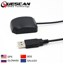 GPS증폭기 차량 재방사 QUESCAN GPS 안드로이드 USB GNSS 안테나 글로나스 갈릴레오 베이두 위성 QU33N