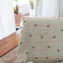 테이블보 앞치마 반달쿠션 원단 대폭-15수 바이오워싱 린넨 튤립봉봉 네츄럴 E59