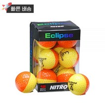 나이트로 Nitro 이클립스 골프공 12팩 (다양한 색상) 408811, Yell/Orange