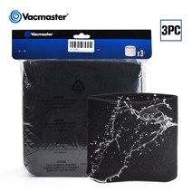 Vacmaster Multi-Fit 습식 Vac 폼 필터 건식 청소기 3 개/몫 용 Costsing Water Washable 재사용 가능한 슬, 한개옵션0