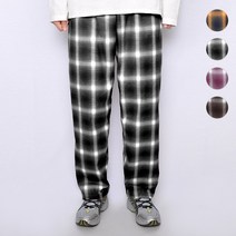 1+1 고퀄리티 타탄체크 밴딩팬츠 4컬러 가을 겨울 체크무늬 편한 고무줄 일자 커플 격자