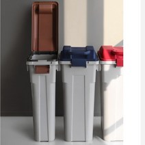 재활용분리수거함 대용량 쓰레기통, 슬림펌 핸들쓰레기통(네이비)60L