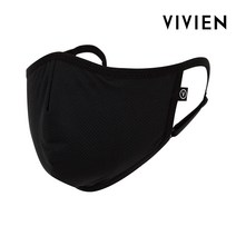 [신세계TV쇼핑]VIVIEN 빨아쓰는 에어로쿨 원단 패션마스크 MK0003, 블랙:FRE