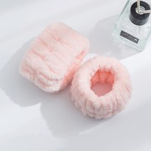 2pcs 손목 워시 밴드 마이크로 화이버 손목 워시 타올 밴드 팔찌 세척 얼굴 흡수성 팔찌 손목 스웨트 밴드 액체 방지, 미트 핑크 2pcs, 2개